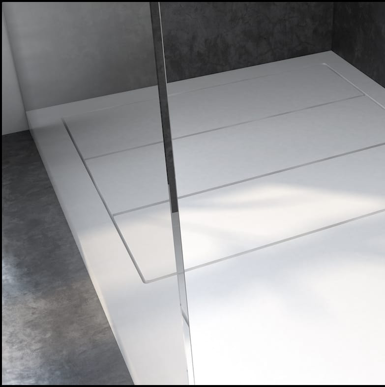 NANTES Corner rectangular Corian® shower tray By RILUXA