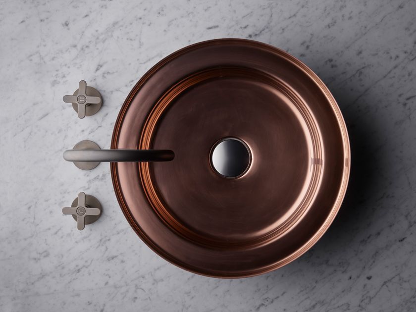 Lavabo rond simple en acier inoxydable NARCIS COPPER By BASSINES