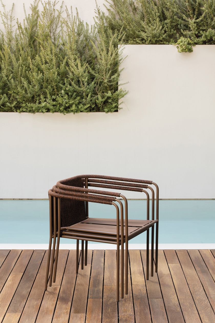 NIDO Fabric garden chair with armrests By EXPORMIM design Javier Pastor