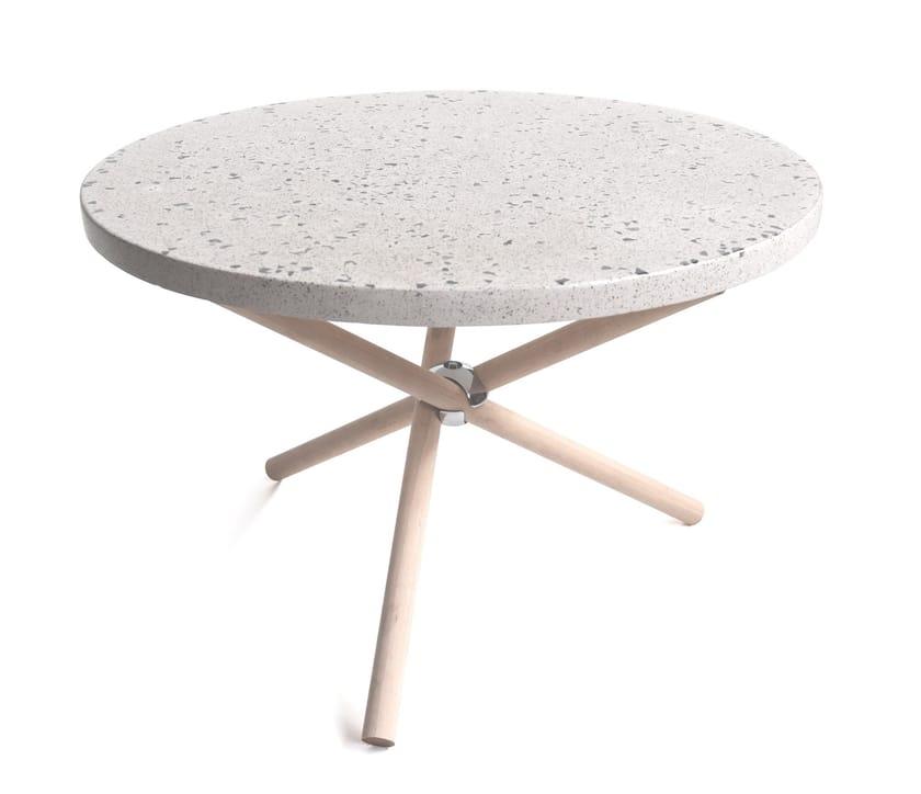 Round concrete coffee table NODO By URBI et ORBI
