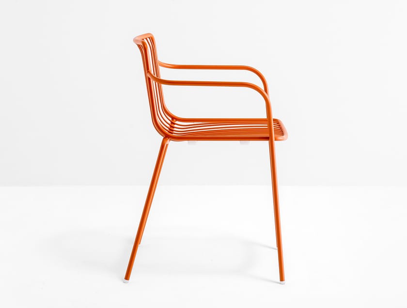 Metal chair with armrests NOLITA 3655 By Pedrali
