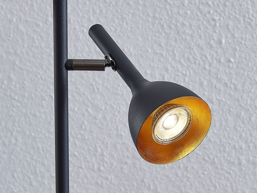 Lucande Lampada Da Terra Vintage In Vetro Nero - Altezza 161 Cm, Attacco E27, Con Interruttore, Design Elegante Per Soggiorno E Sala Da Pranzo