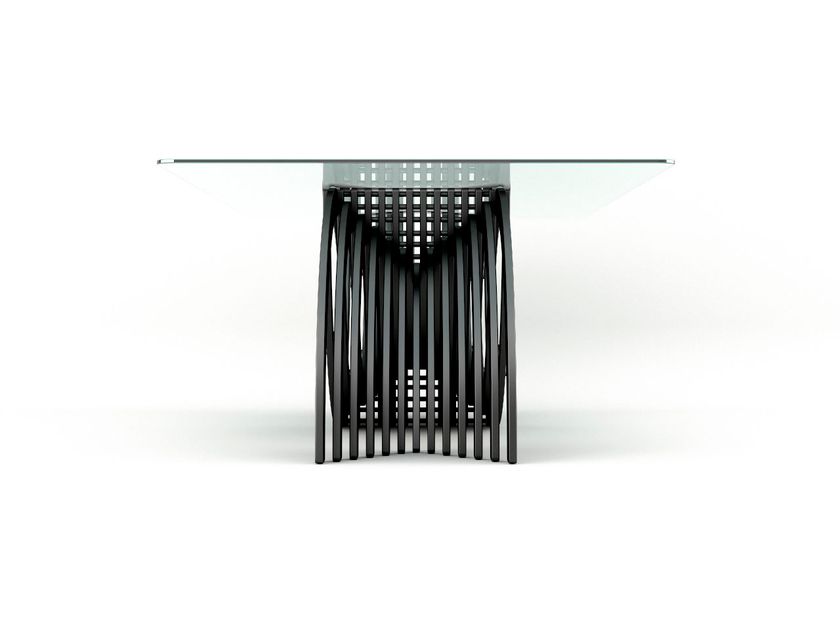 Rectangular wood and glass table NOVA By Prieto Studio