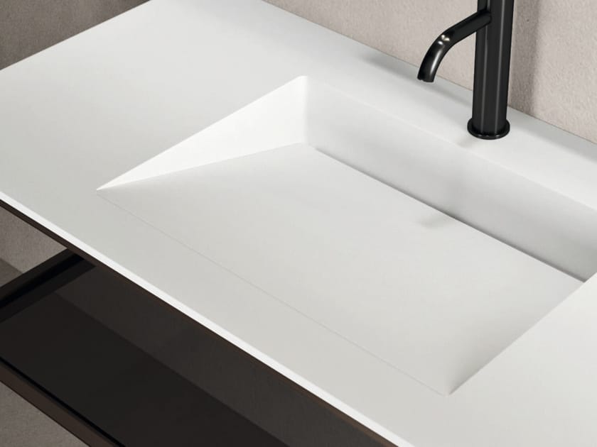 FJORD 24.09 by Noorth - Mobile lavabo sospeso in Solid Surface con cassetti - 2