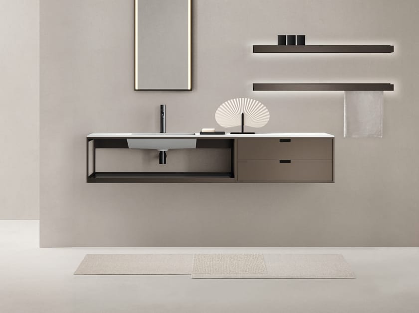 FJORD 24.09 by Noorth - Mobile lavabo sospeso in Solid Surface con cassetti - 4
