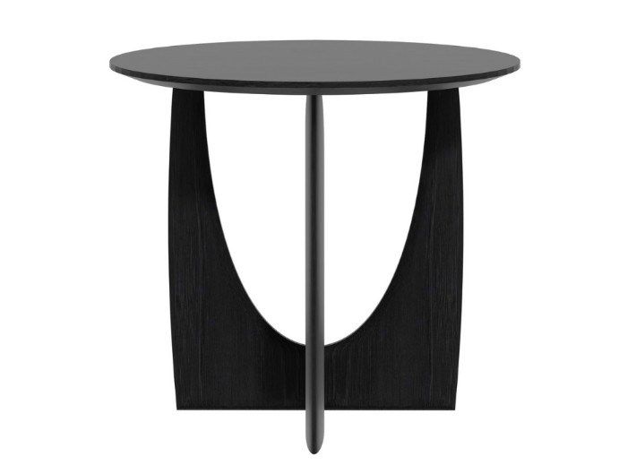 Tavolino rotondo in legno con vano contenitore ANELLO By Caccaro design