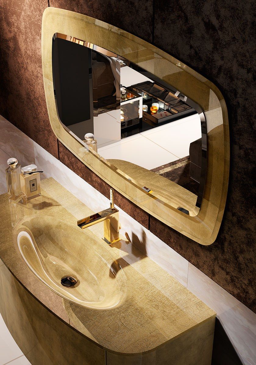 ODEON Single wallmounted glass vanity unit By Q'in