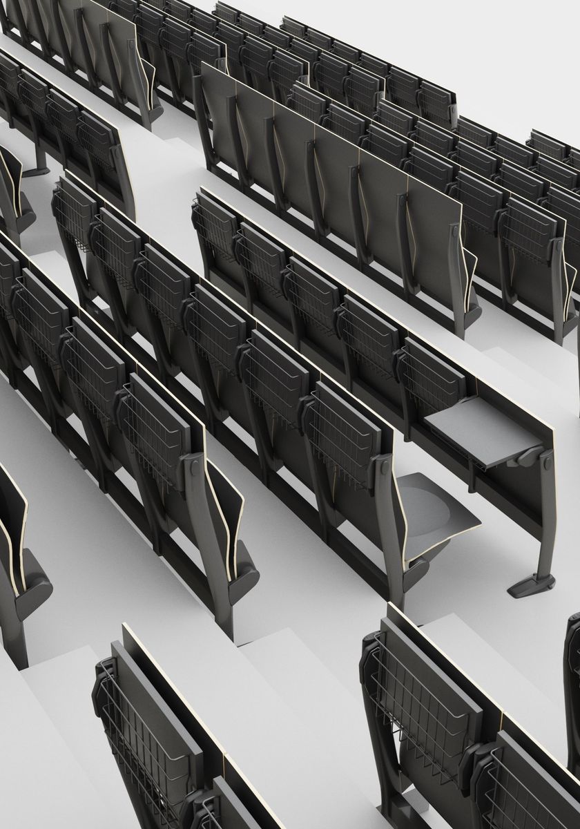 OMNIA CONTRACT Bench desk with integrated chairs By Ares Line