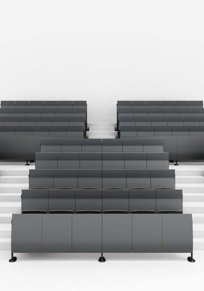 OMNIA CONTRACT Bench desk with integrated chairs By Ares Line