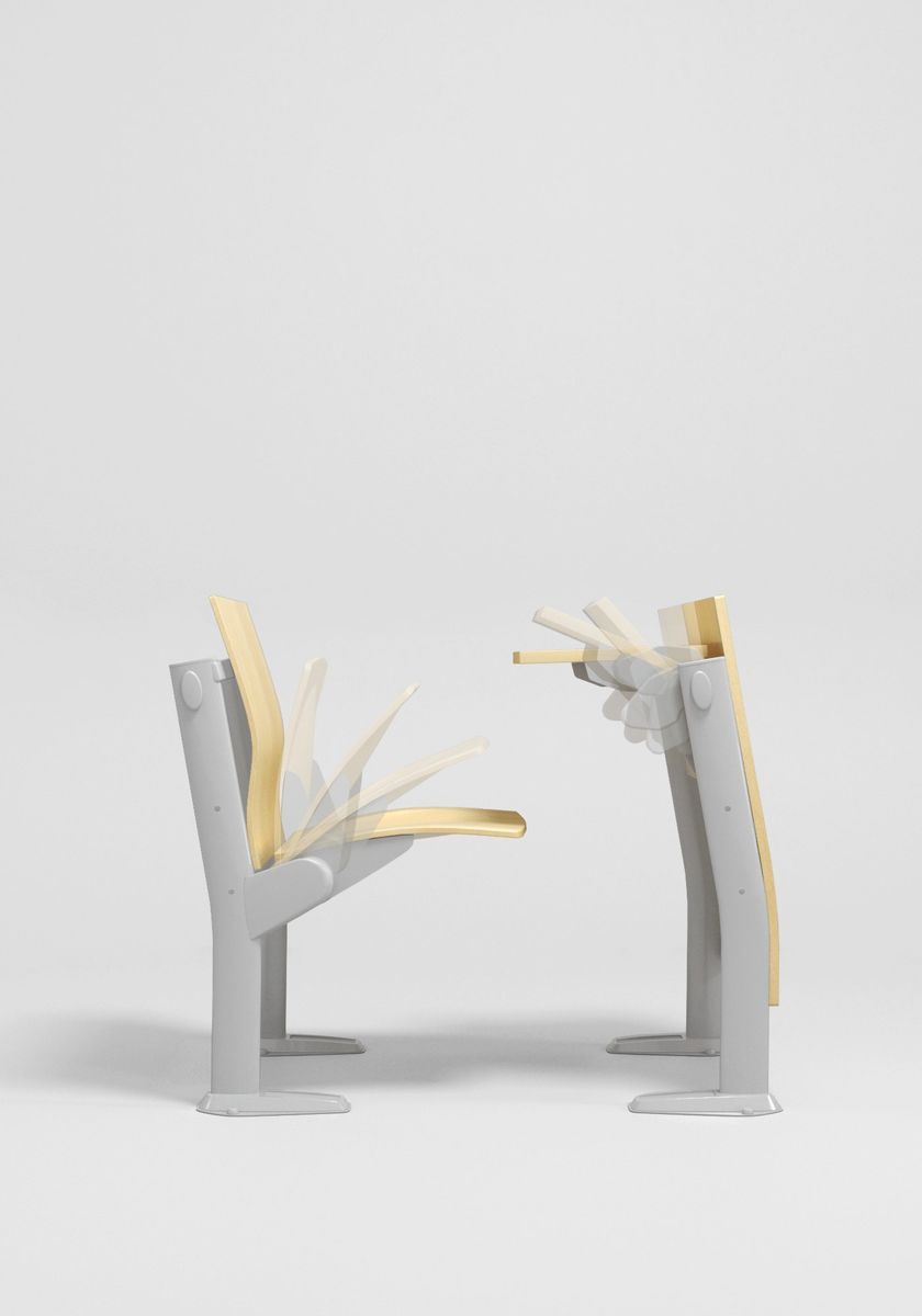 OMNIA CONTRACT Bench desk with integrated chairs By Ares Line