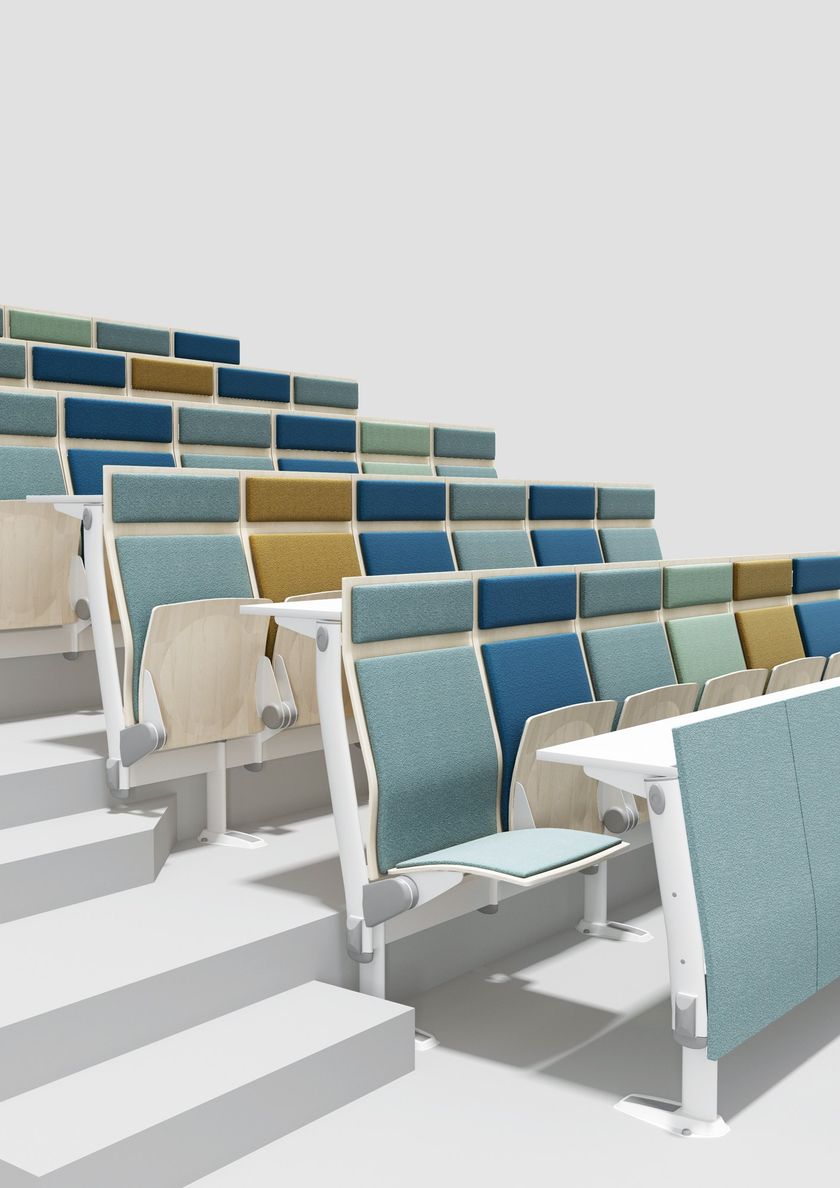 OMNIA CONTRACT Bench desk with integrated chairs By Ares Line