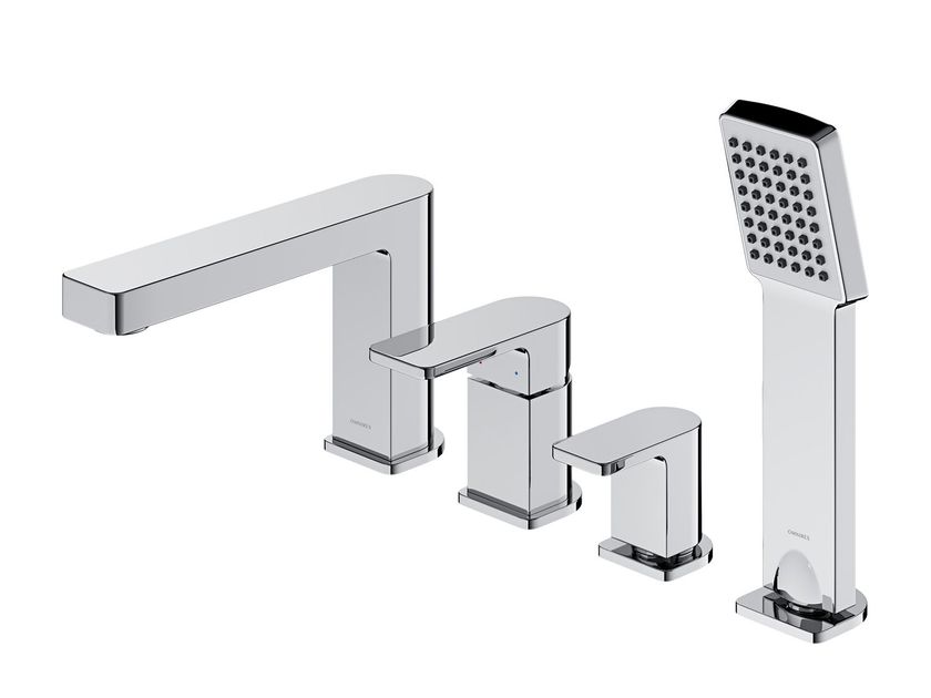 BARETTI BA7832 4-Loch Badewannenarmatur für Wannenrand mit Brausekopf ...