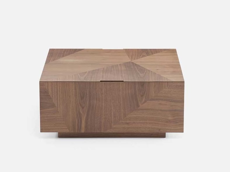 OSTIA Coffee table Low square wooden coffee table By Casa design