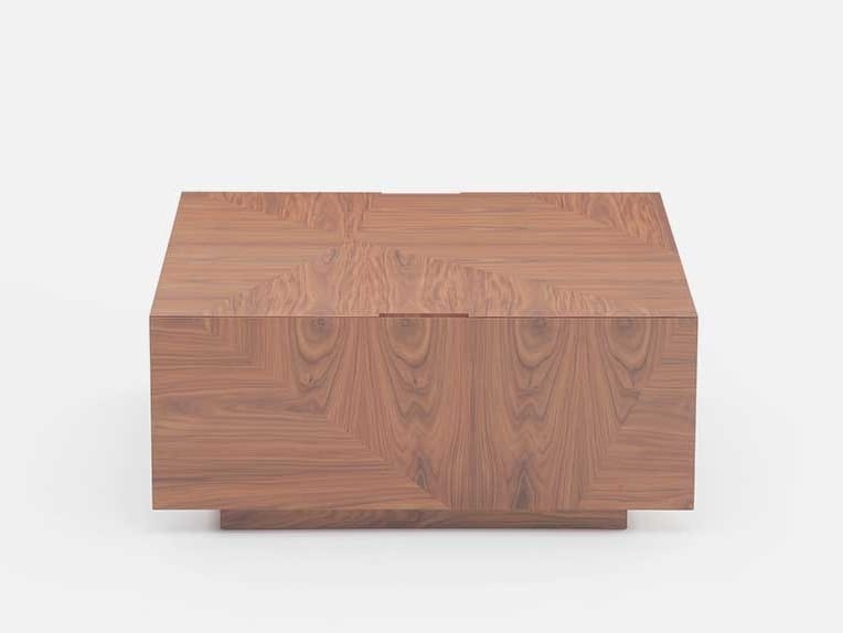 OSTIA Coffee table Low square wooden coffee table By Casa design
