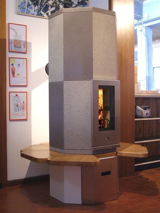 OTA2 | Stufa con panca by KarniaFire - Stufa a legna in pietra naturale con panca - 5