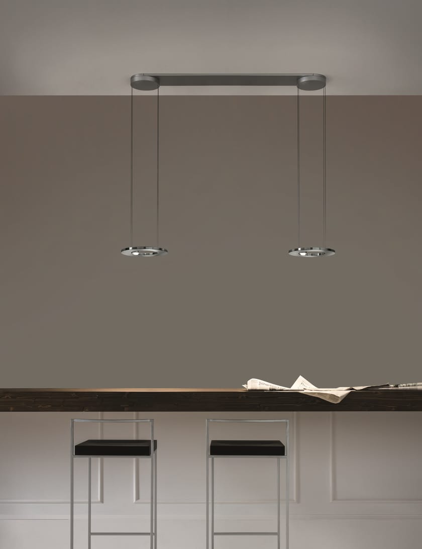 LED direct-indirect light brass pendant lamp PASSEPARTOUT25 SOPRATAVOLO ...