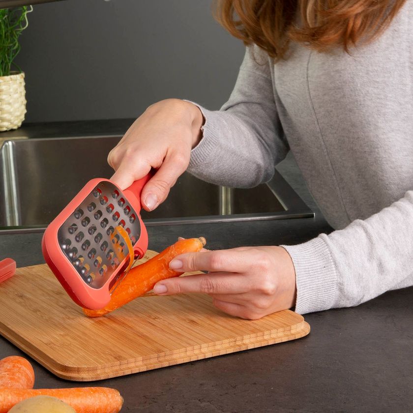 Grattugia Da Cucina Weis, 30 Cm, In Acciaio Inossidabile, Universale Per Verdure E Cibi Crudi - Piedino Antiscivolo