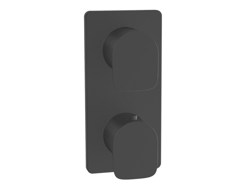 Rubinetto Doccia Termostatico Nero EISL - Blocco Sicurezza 38°C, Risparmio Idrico - Con Attacchi E Rosette