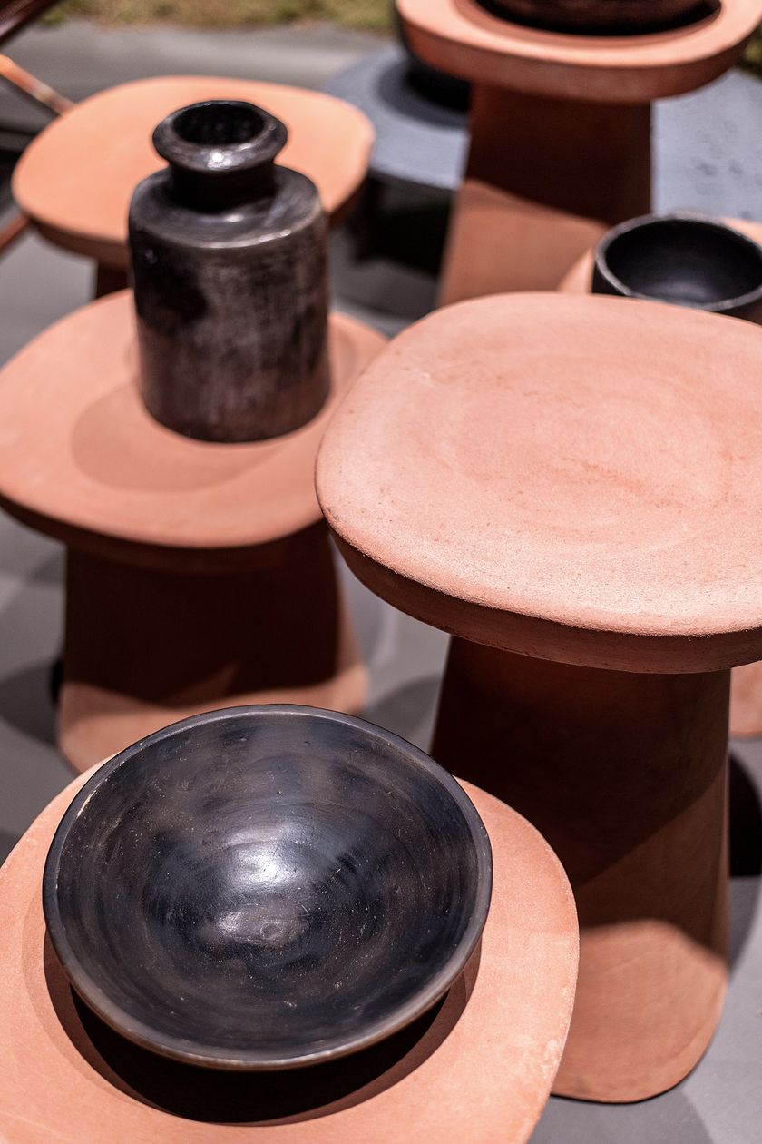 Terracotta coffee table PHOENIX By BAXTER design Paola Navone