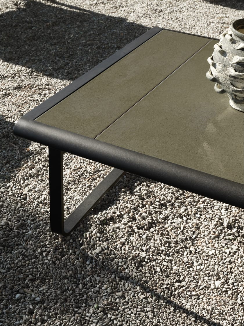 PHOENIX Garden side table Garden coffee table with teak or lava stone