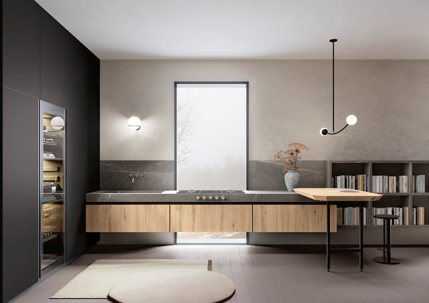 PIASENTINA by Sapienstone - Top cucina in gres porcellanato effetto cemento - 3