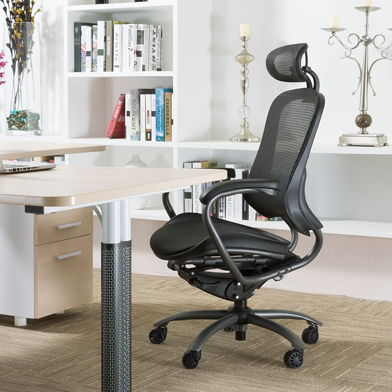 Recliner mesh office chair with headrest PICASSO By UE Chairs