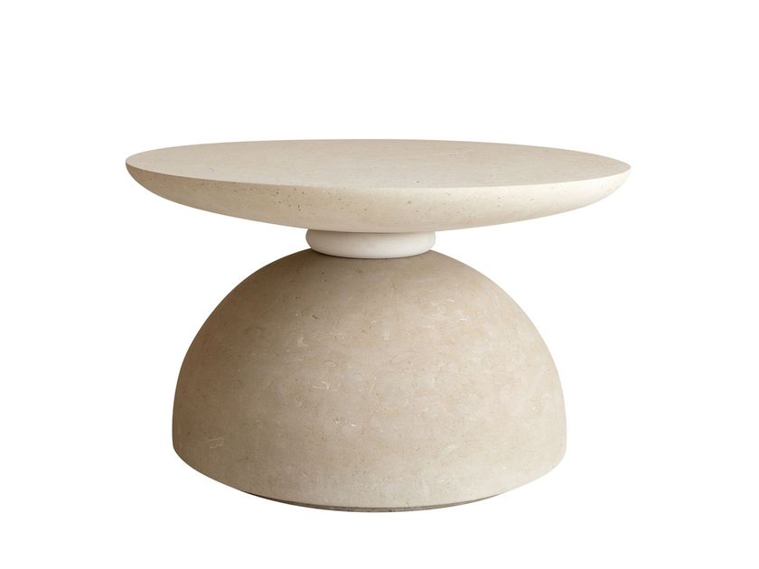 GEO Round lecce stone garden side table By PIMAR
