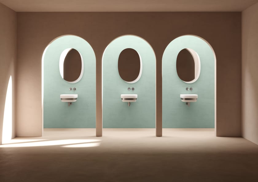 PLATEAU M by Ex.t - Specchio ovale da parete per bagno - 2