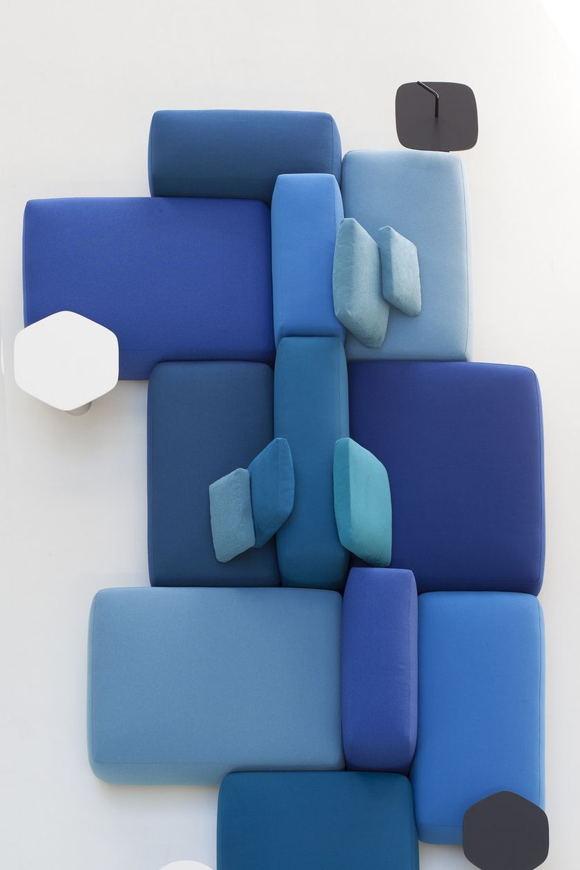 PLUS Modular fabric sofa with removable cover By Lapalma design