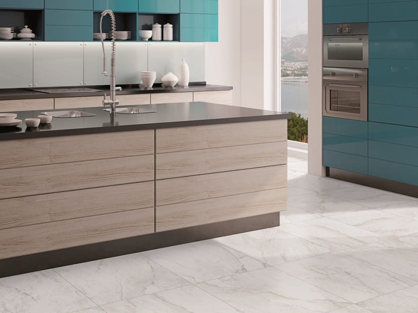 Ceramic granite flooring with marble effect POLARIS By ESTIMA CERAMICA