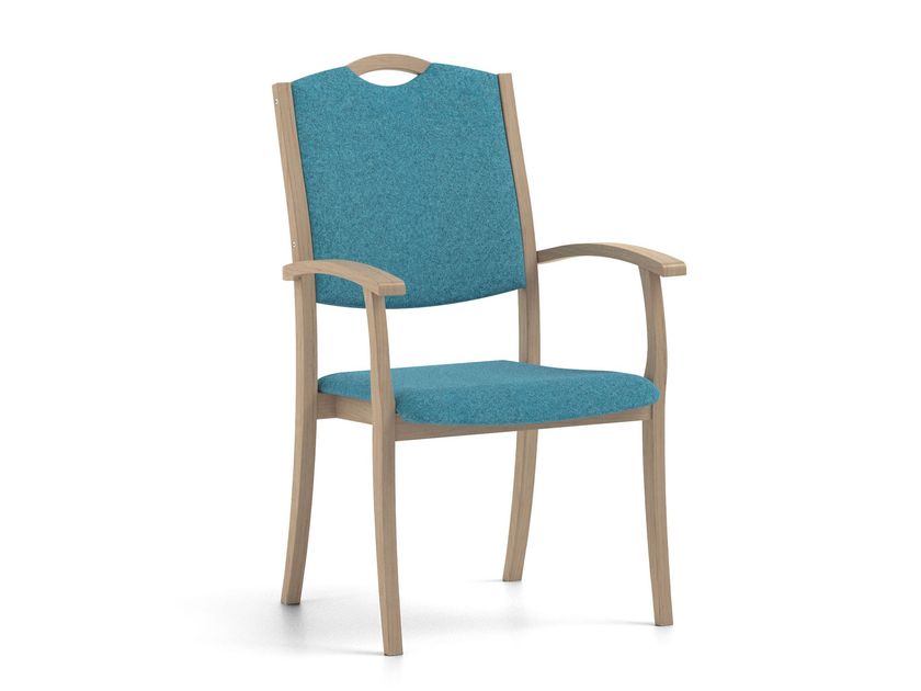 POLKA - HEALTH & CARE Stackable fabric chair with armrests By PIAVAL