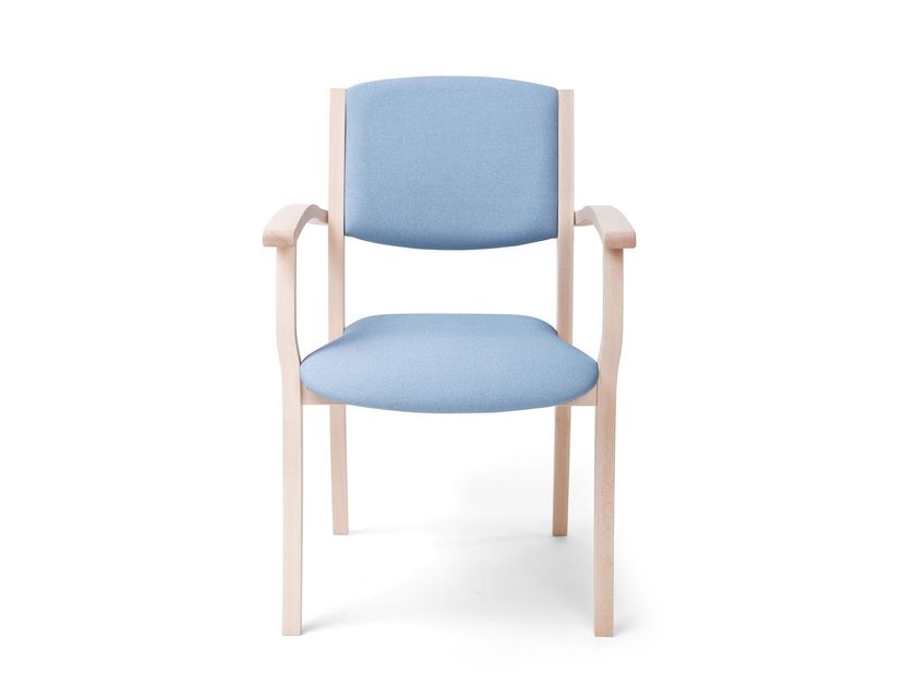 POLKA - HEALTH & CARE Stackable fabric chair with armrests By PIAVAL
