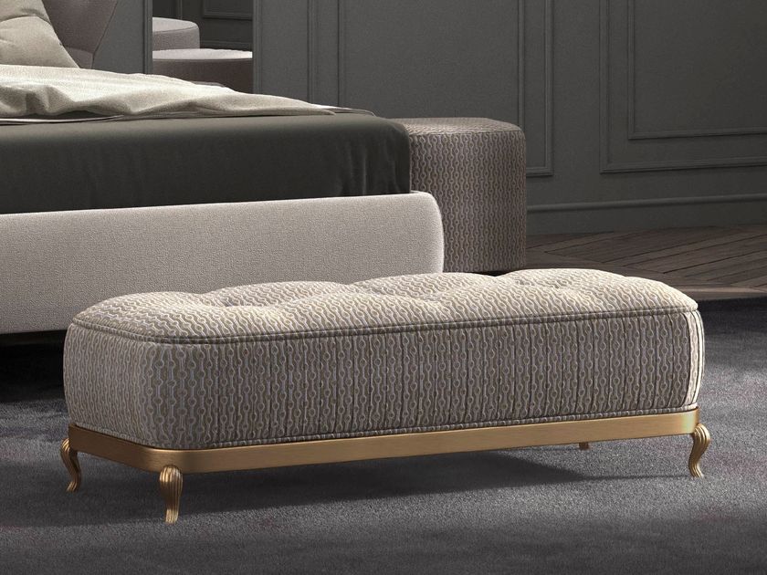 Pouf Rettangolare In Velluto E Vinile Factory Direct Partners - Onice - 61x91x40 Cm
