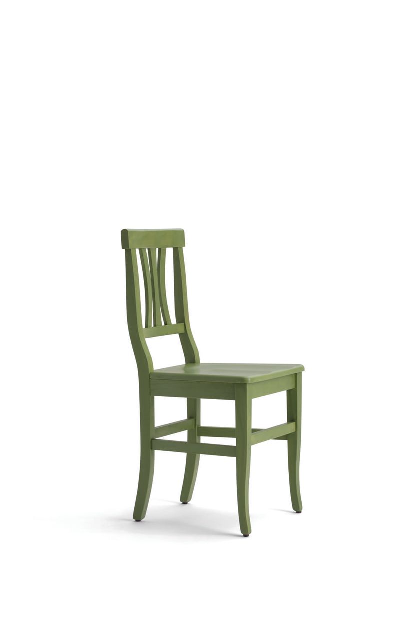 Sedia Arte Povera - Imbottita Verde, Legno Noce, Design Italiano, Per Cucina O Ristorante, Altezza 90 Cm