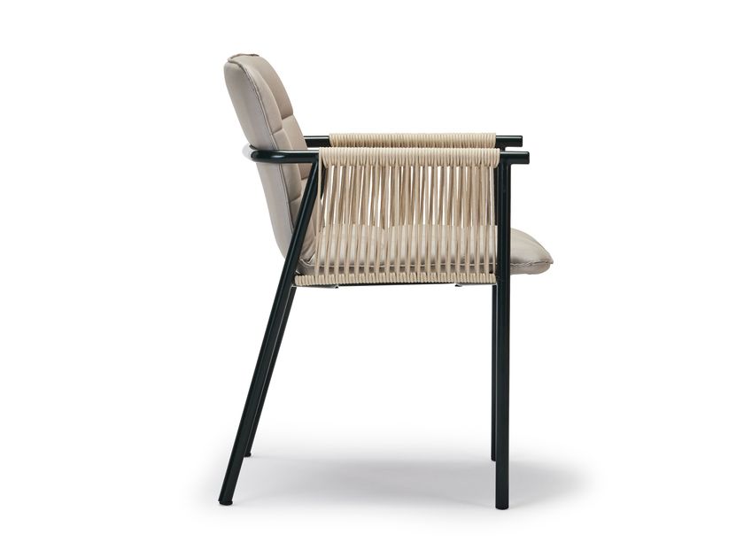 SQUAREZ Fabric and metal garden chair with armrests By Papell Design