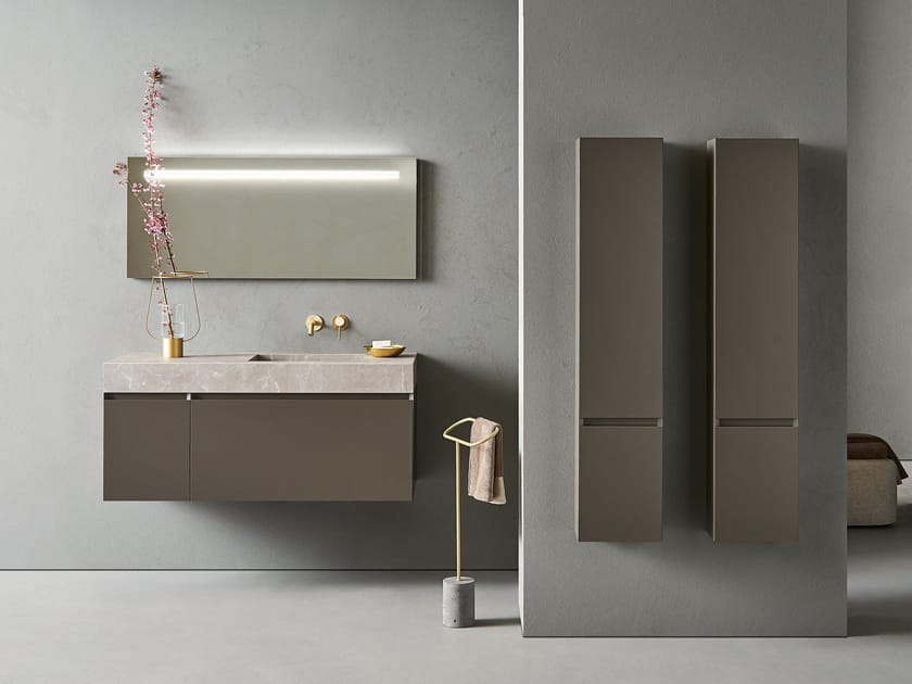 Wena Möbel Waschbeckenunterschrank 80cm - Hängend In Kaschmirbeige Mit Schubladen