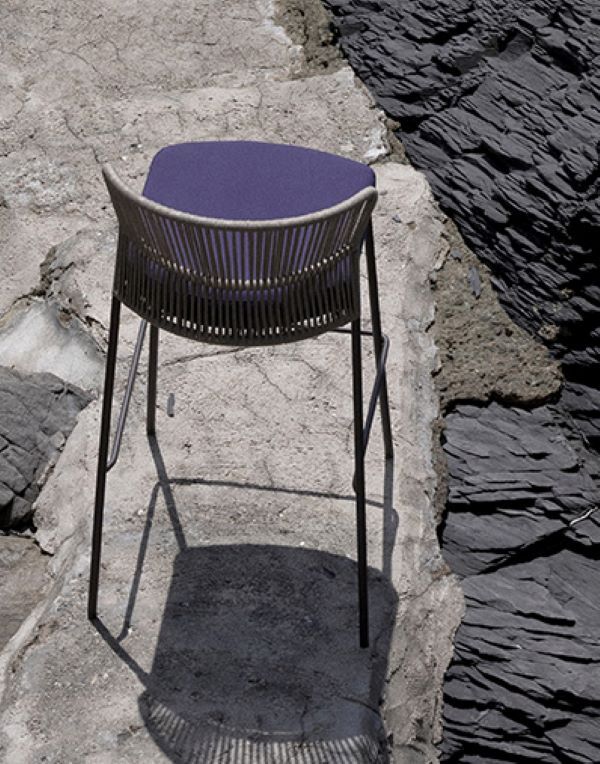 OLA 923/S High rope garden stool with back By Potocco | design Radice ...