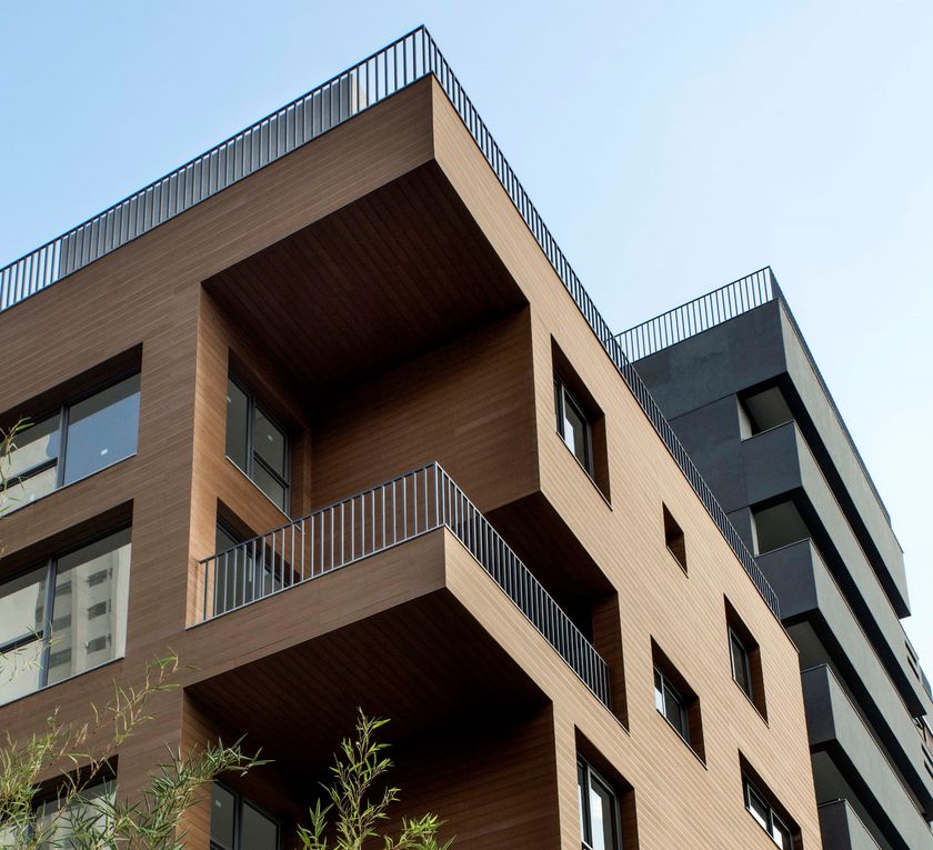 Wood composite wall cladding and false ceiling SLIM By Felli