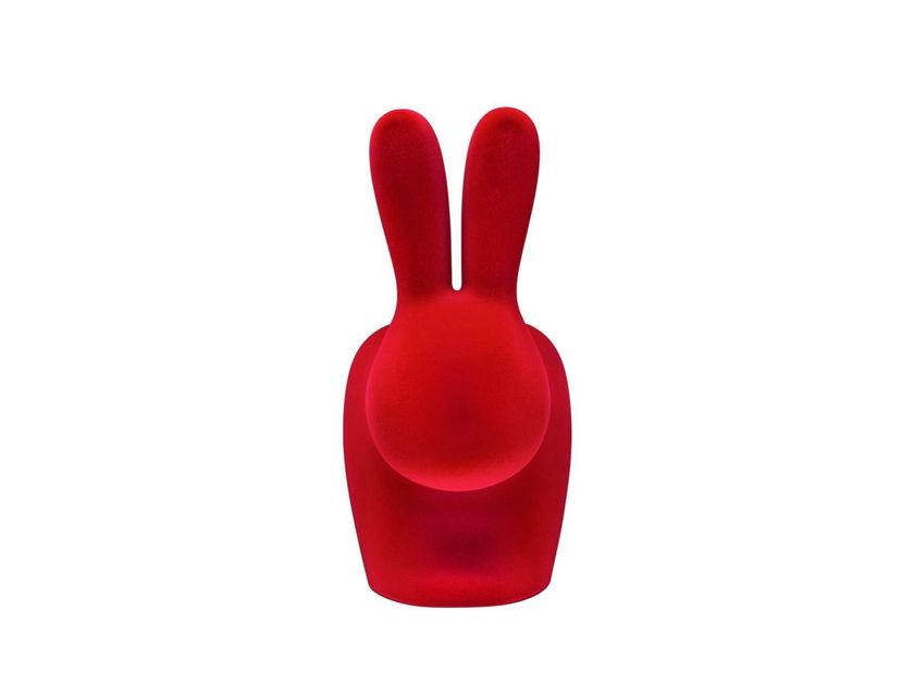 QEEBOO - RABBIT CHAIR BABY VELVET RED sedia By In Stock design Stefano ...