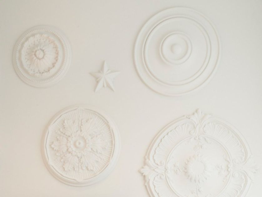 Plaque De Recouvrement De Plafond Ronde (médaillon) En PU Blanc - 30x30 Cm - Cache-fil Pour Suspension Lustre