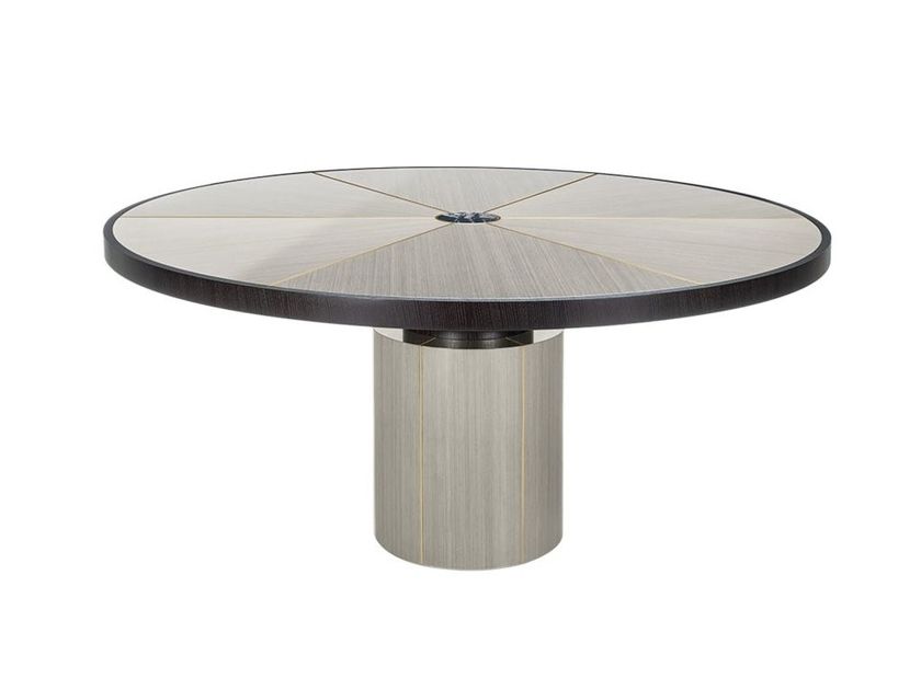Round wood veneer dining table RAIPUR By FRATO