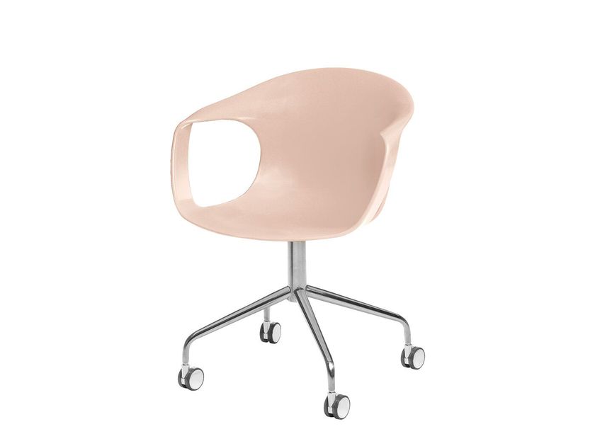 FLICK Trestle-based polypropylene chair with castors By REDI Mobiliário