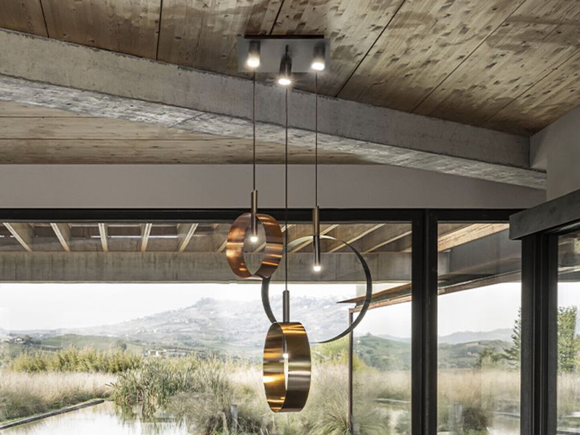LED LOOP S3 Lampada a sospensione a LED in metallo By RIFLESSI