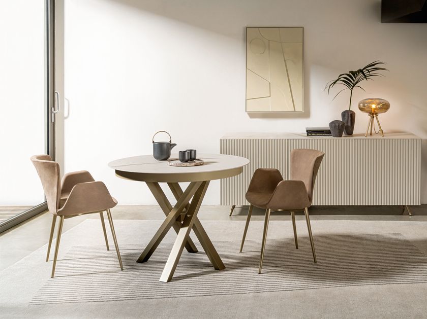 SHANGAI ROUND/SQUARE Round dining table By RIFLESSI