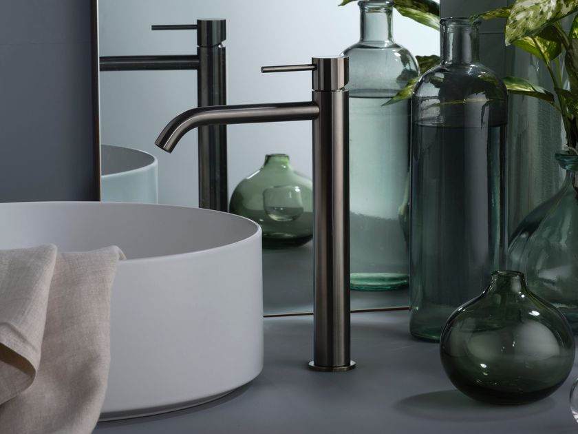 Rubinetto Lavabo Oro Opaco Con Tubi Inclusi - Miscelatore Monocomando A Bassa Pressione - Anti-impronta E Antirughe - Design Moderno Monoforo - 2