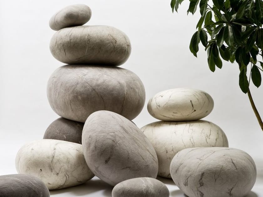 Wool felt pouf ROCK CUSHION By Ronel Jordaan