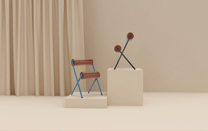 ROLL by Sancal - Sedia con cuscini cilindrici in pelle - 14