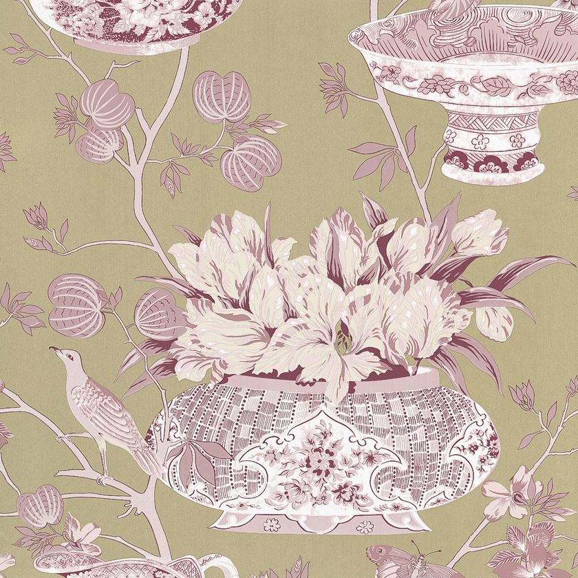 Wallpaper with floral pattern SAMURAI By Equipo DRT