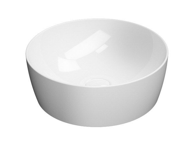 Lavabo Da Appoggio Tamula - Ceramica Bianca Ø31.5cm Per Bagno Moderno - Foto 10