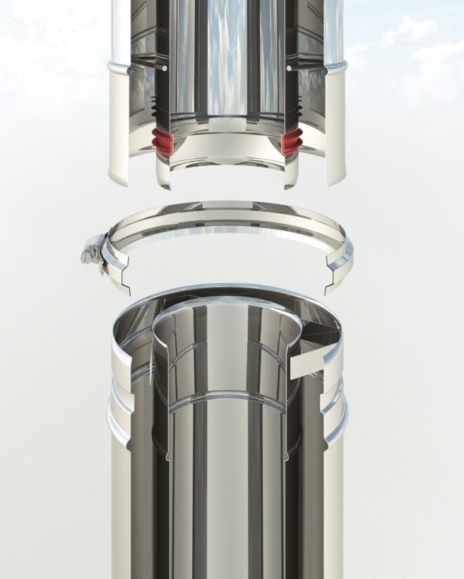 Tubo De Transición Concéntrico Redi Diámetro 90/100 Mm Negro 05310P8 - Foto 2